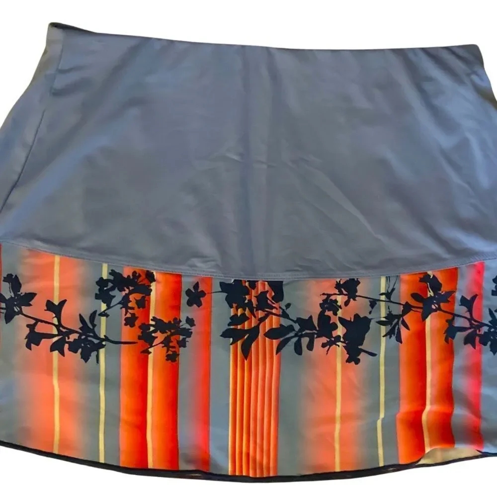 Calla Skort - S blue orange print , nylon spandex